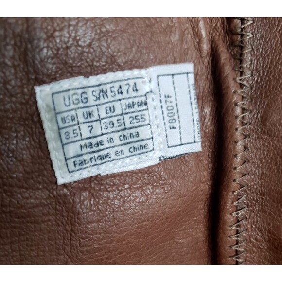 UGG Stella mid calf Leather Suede Brown Zip up Boots 5474 Women's Size 8.5 - Picture 8 of 10